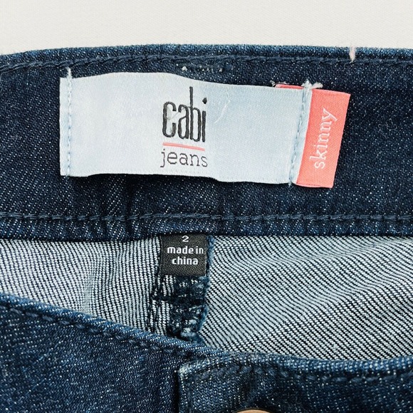 Womens 2 CAbi Knight Skinny Jeans Blue Dark Wash Stretch Denim 30" Inseam 3040 - Picture 5 of 6